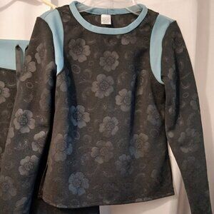 Nwt 2-piece workout Lounge Athleisure Set women XSmall Black Lotus Top & Pants